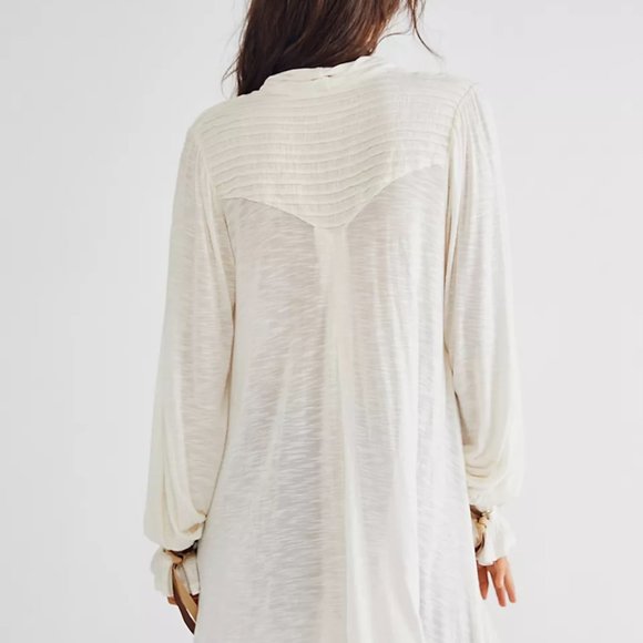 NWOT Free People Elegant White Women's "Bridgette" Tunic - Picture 8 of 10